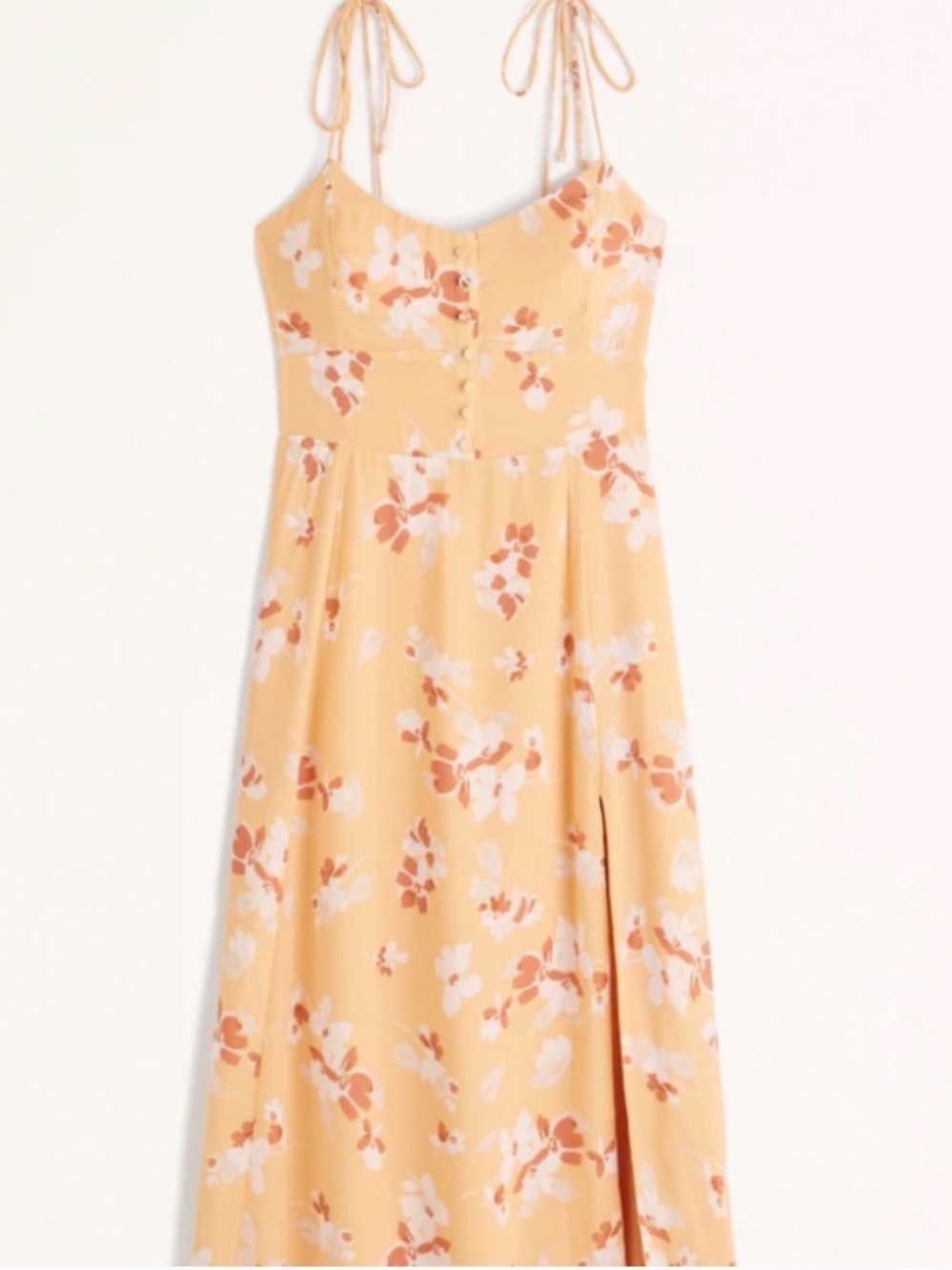 A&F Yellow Floral Tie-Shoulder Sundress